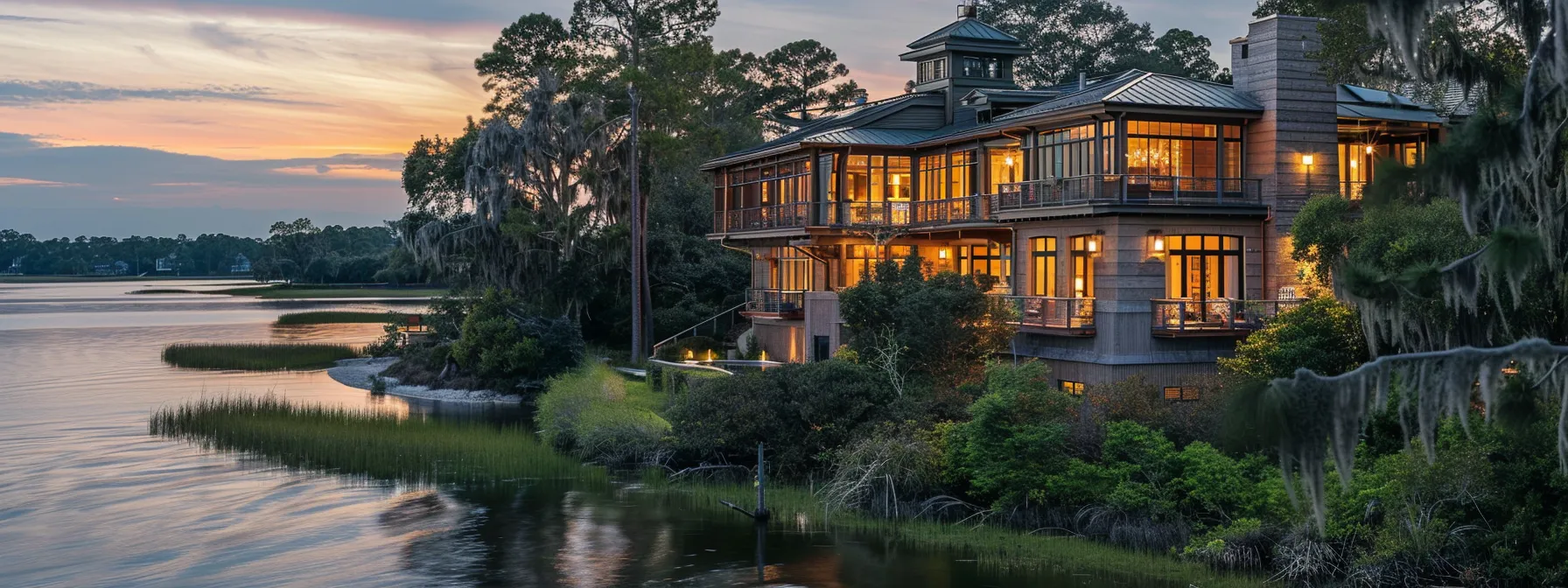 a house with high elevation overlooking the water in savannah.