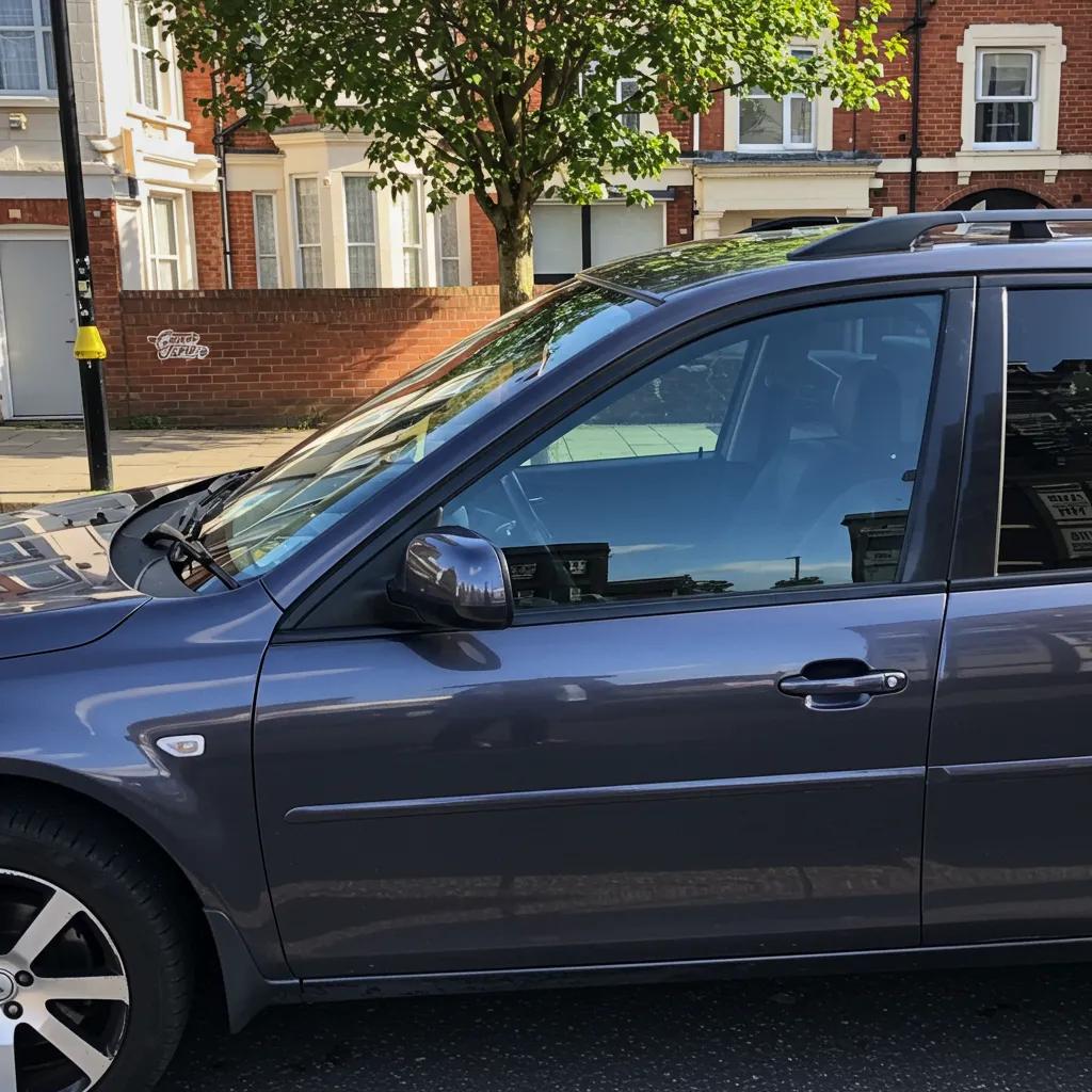 Sleek car with professionally tinted windows parked in Birmingham, showcasing enhanced aesthetics and protection