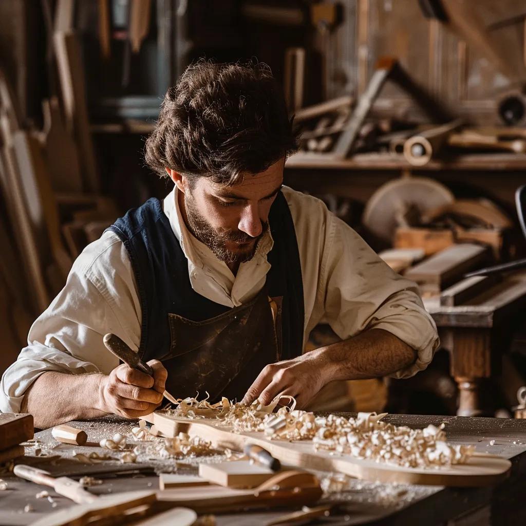 Artisan craftsman demonstrating master craftsmanship in bespoke furniture making
