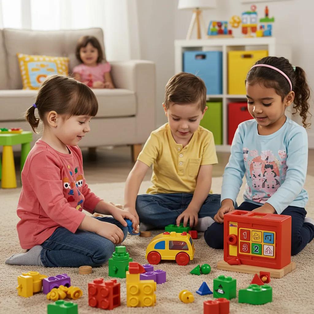 Children engaged in play-based learning activities at home, illustrating the connection between home and school learning