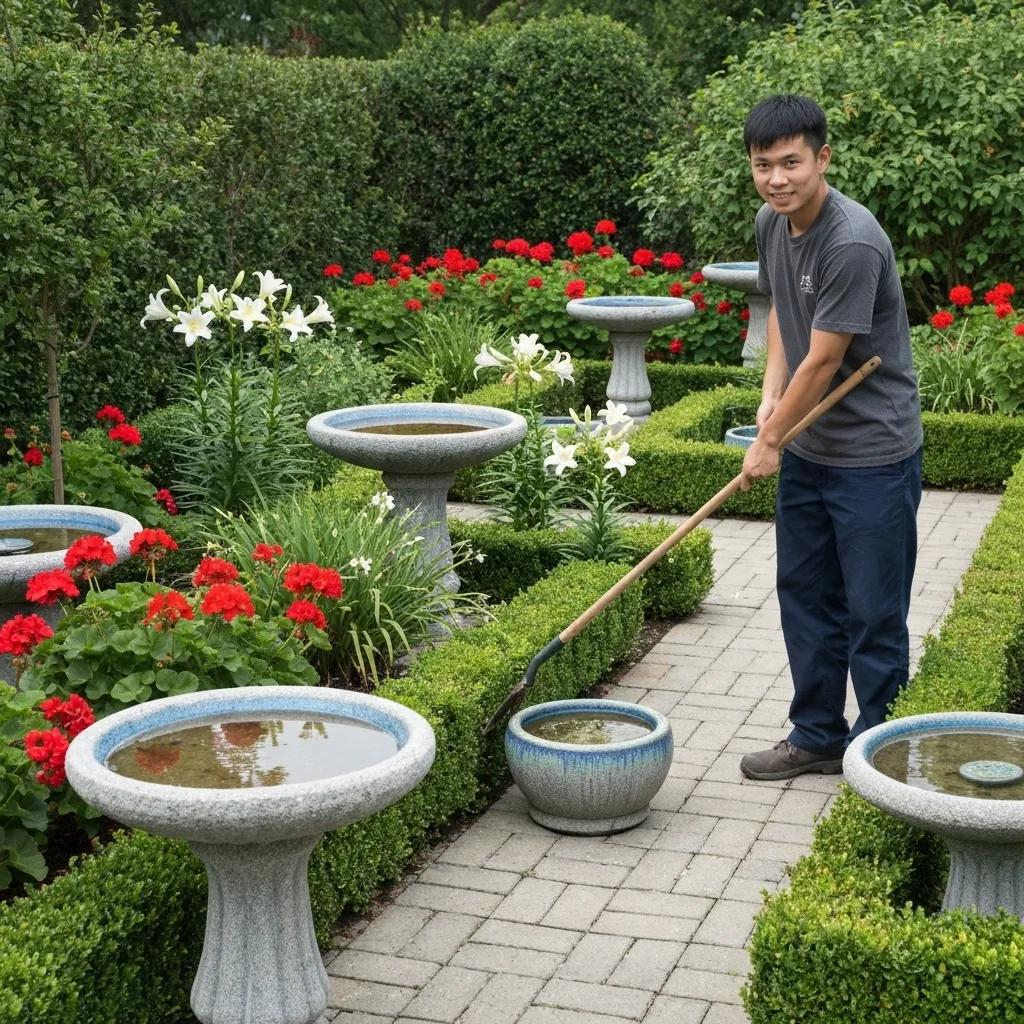 A tidy garden area demonstrating how to effectively remove mosquito breeding spots