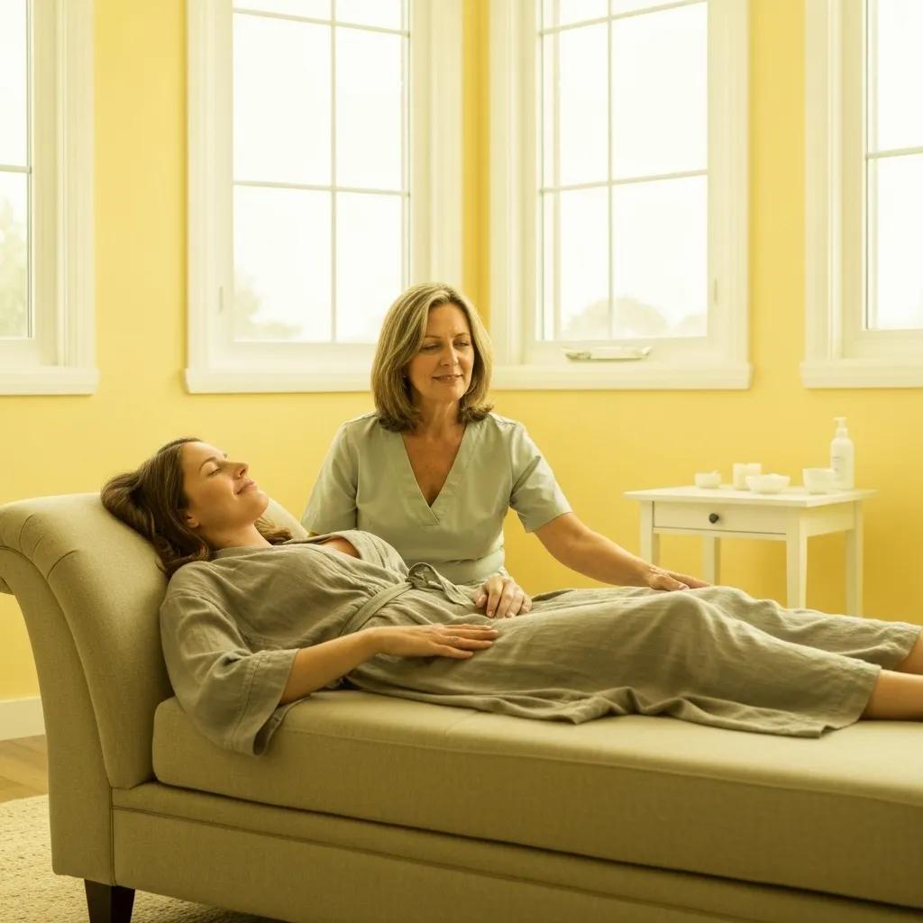 Client in a relaxed state during a hypnotherapy session