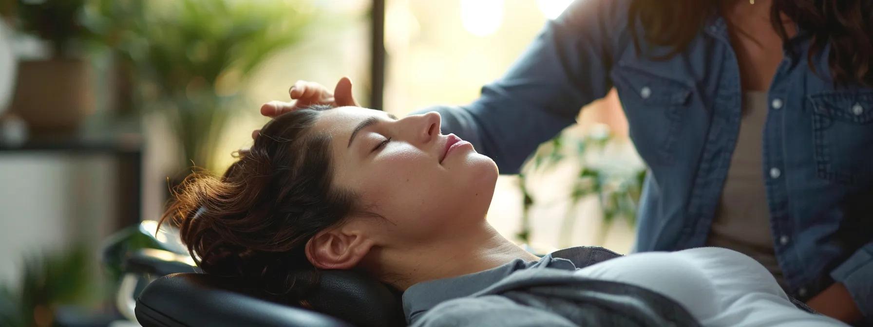 a serene chiropractic clinic scene showcases a focused patient receiving a gentle spinal adjustment, illuminated by soft, natural light that highlights the calming atmosphere and promotes a sense of healing and well-being.