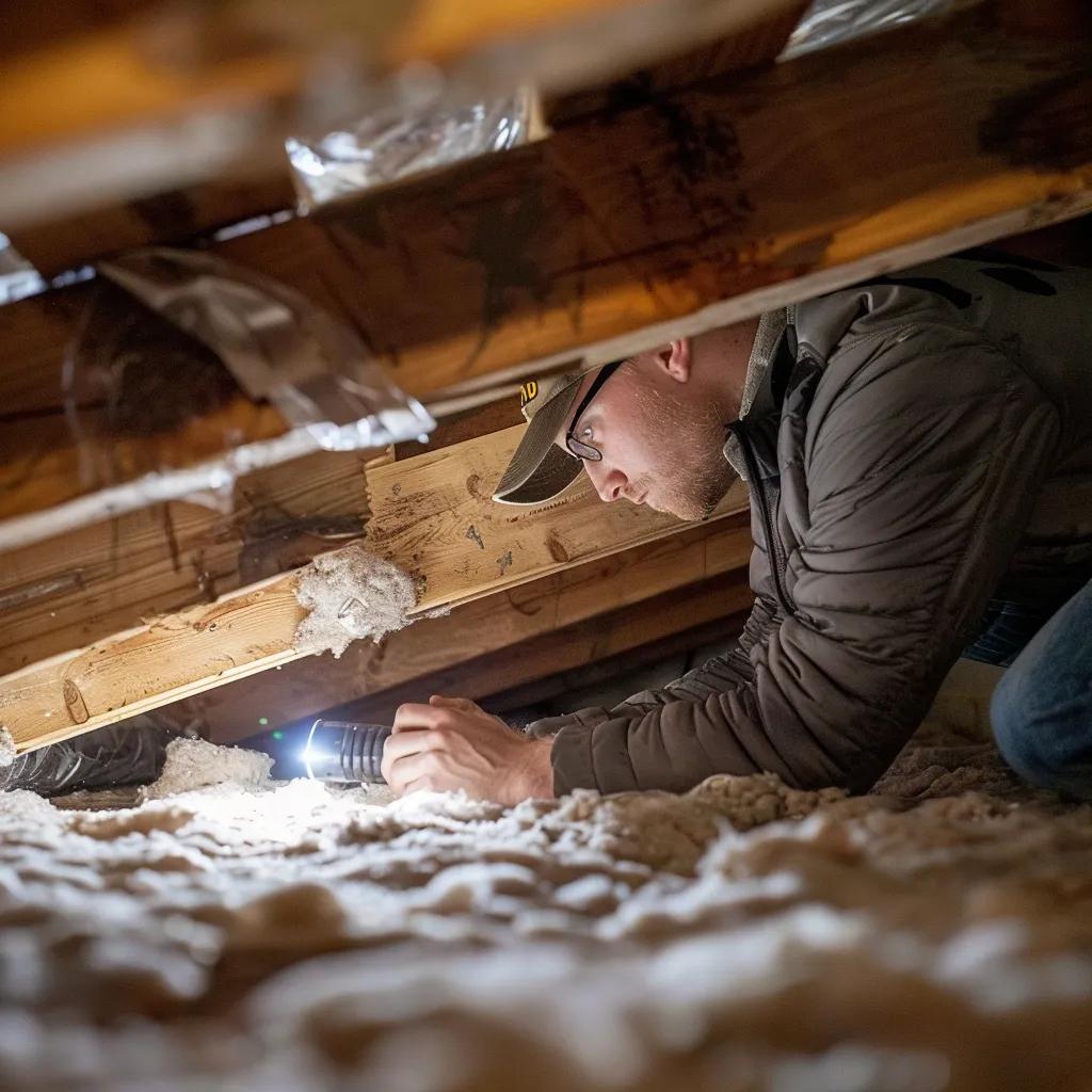 247 emergency roofing services in houston 1 Homeowner inspecting attic for signs of a roof leak