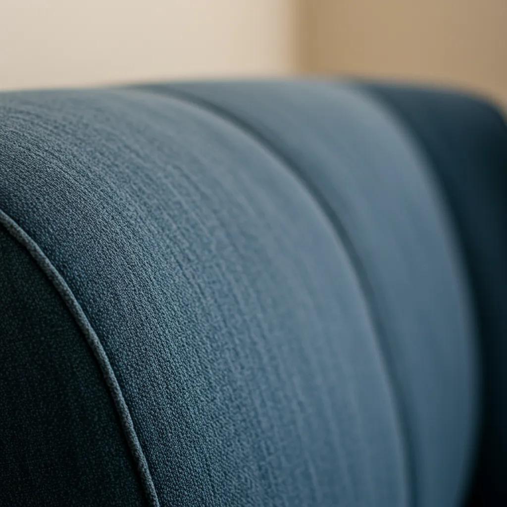 Close-up of a freshly cleaned sofa showcasing vibrant colors and restored texture after steam cleaning