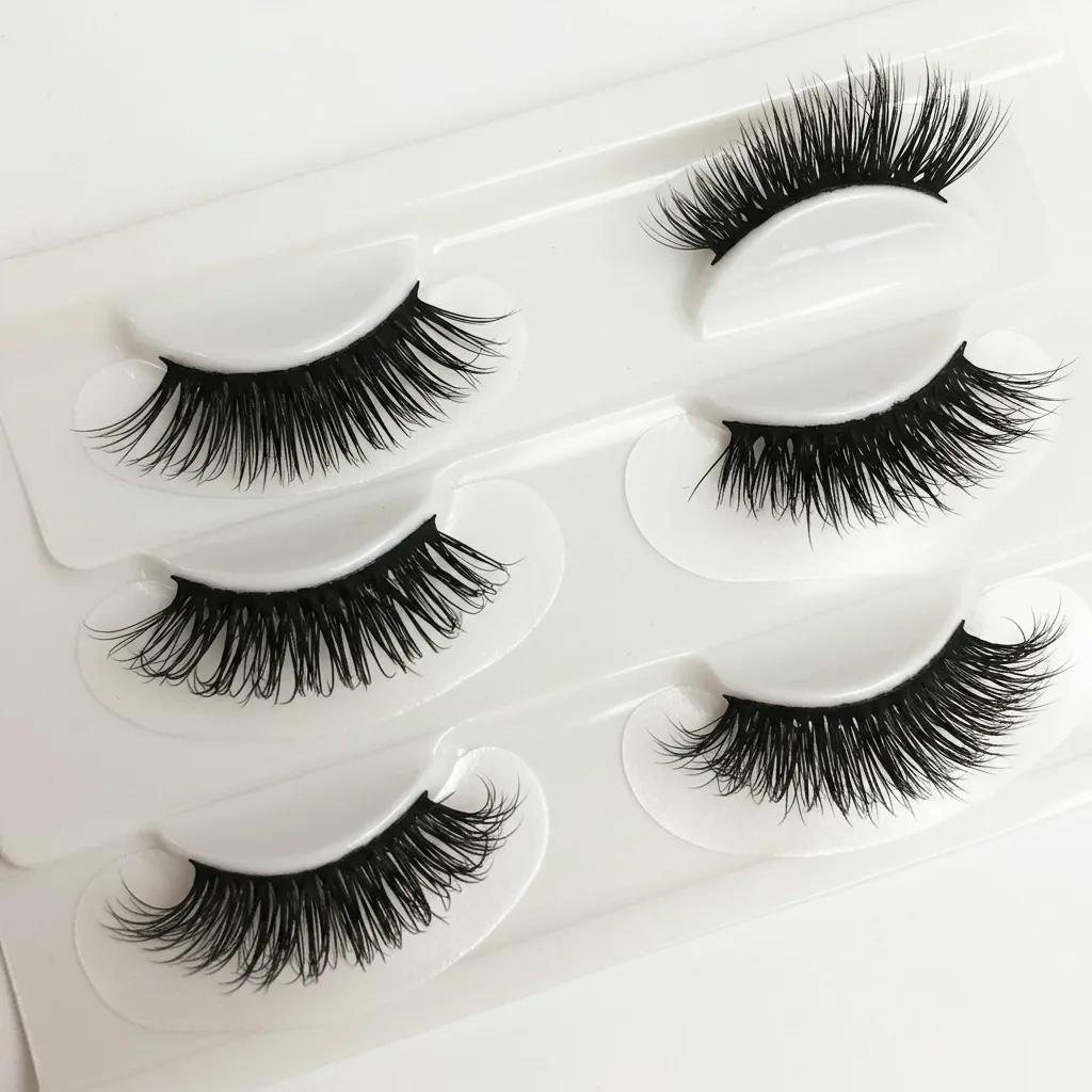 Comparison of classic, hybrid, and volume eyelash extensions showcasing their unique styles
