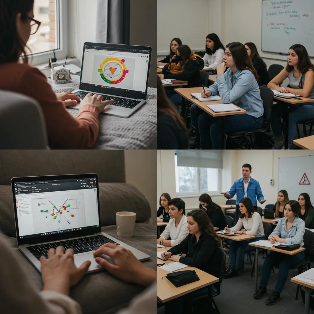 A visual comparison of online and in-person driving classes for the NY DMV 5-Hour Pre-Licensing Course