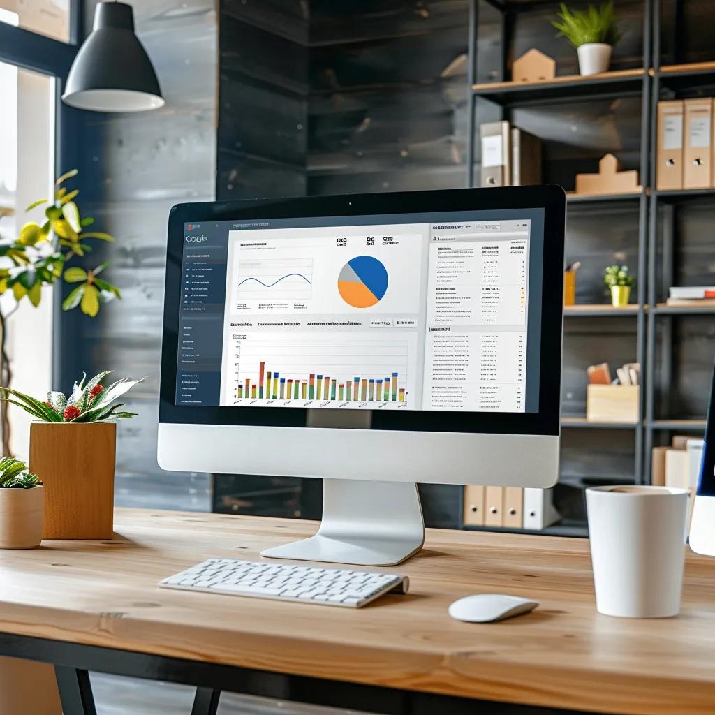 Optimized Google Business Profile on a computer screen, showcasing contractor services and customer reviews