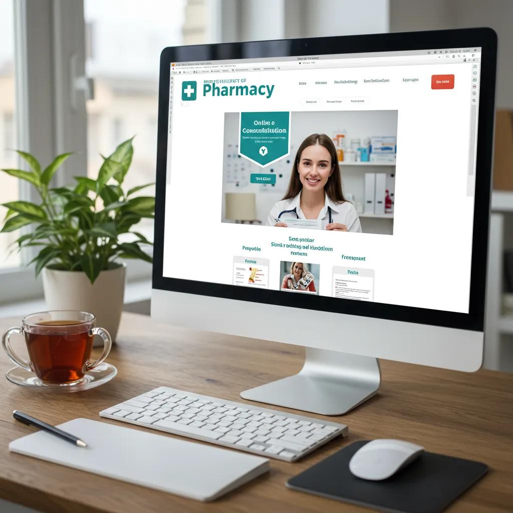 Computer screen showing a trusted online pharmacy for Saxenda prescriptions