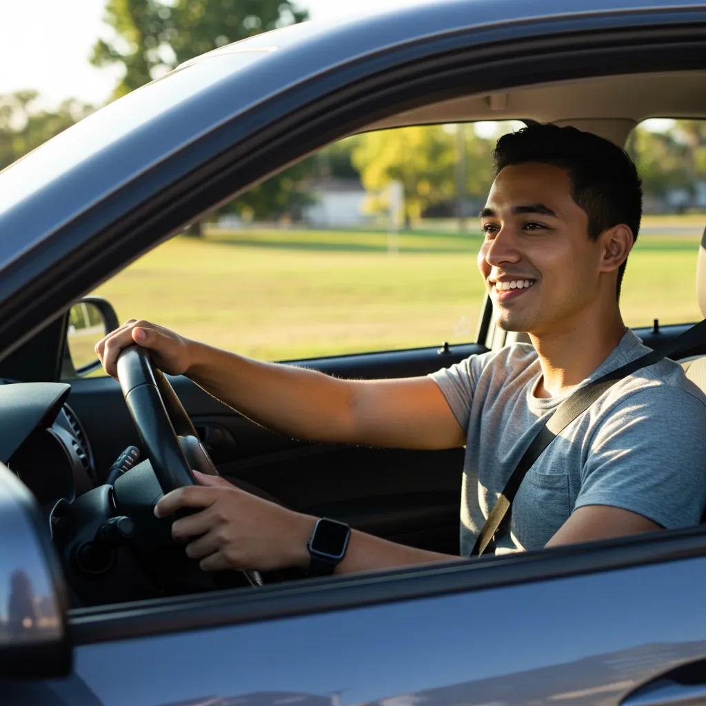 Confident new driver enjoying the road after completing the NY 5-Hour Course