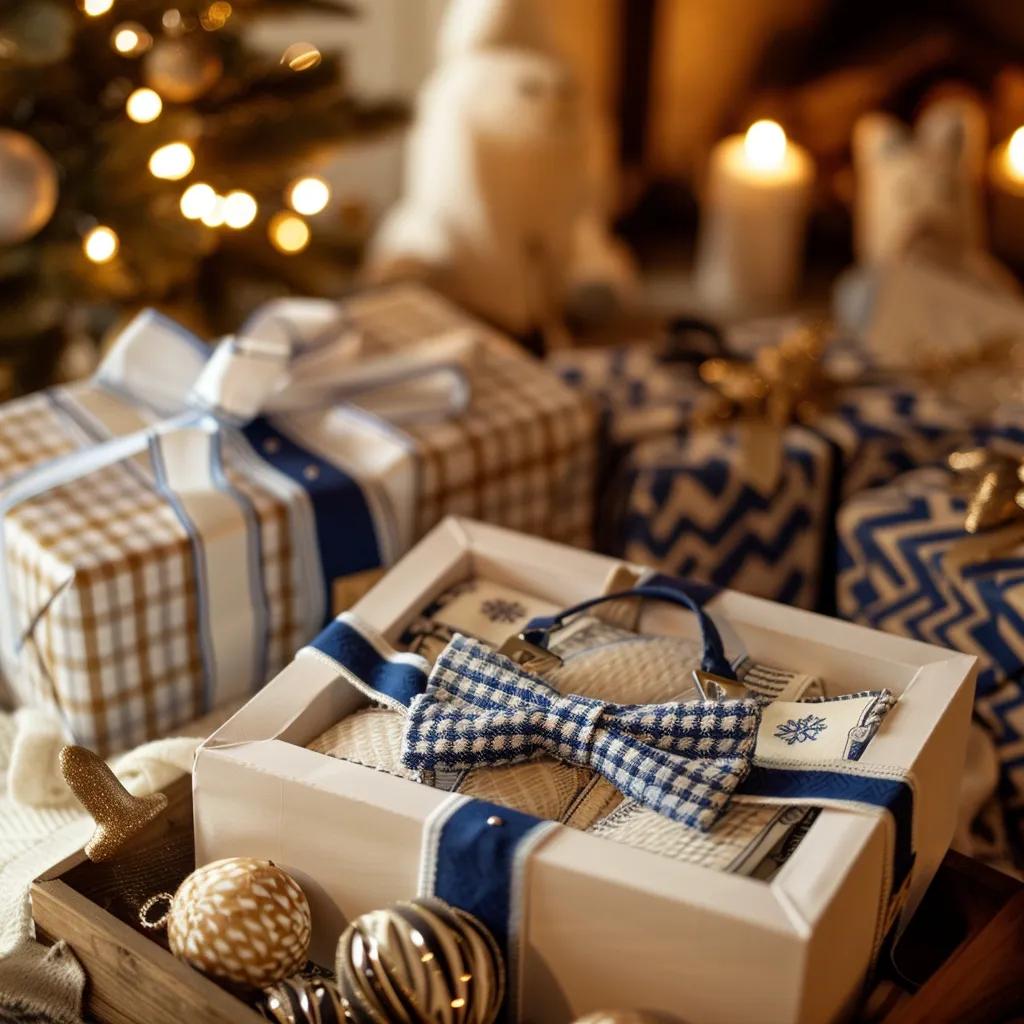 Gift box featuring Phi Beta Sigma Classic Blue and White Suspenders, symbolizing a meaningful fraternity gift.