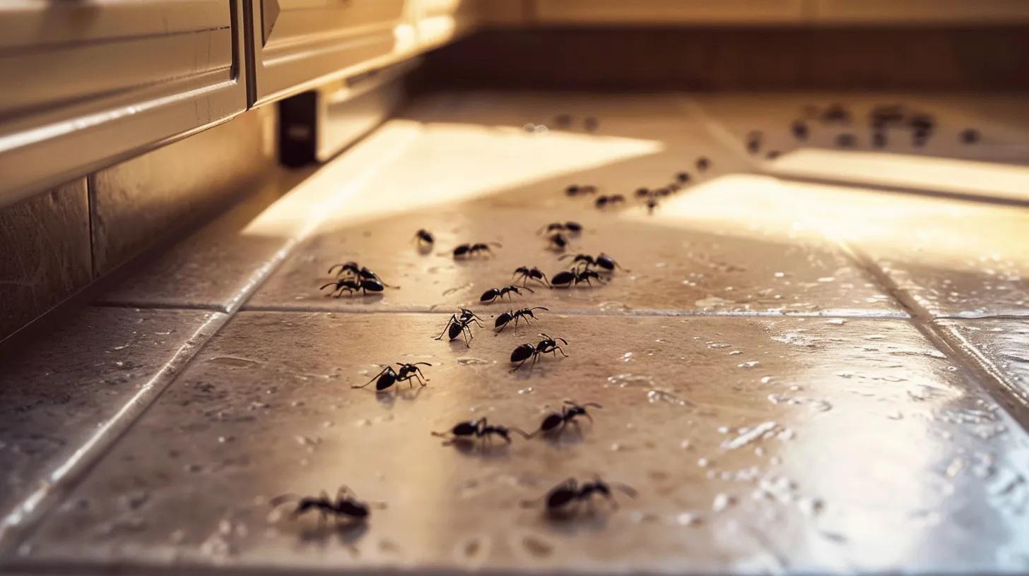 Ant trail on kitchen counter in a Winnipeg home