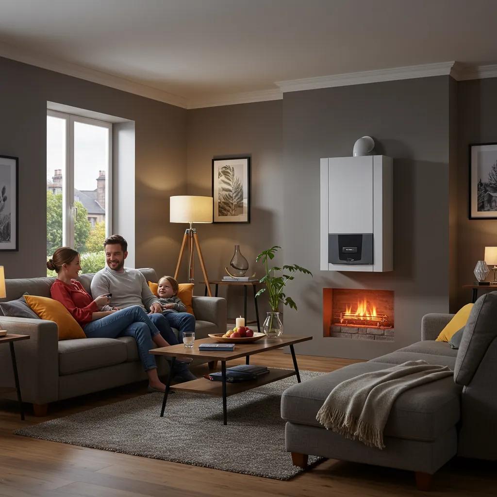 Cosy Glasgow living room with a newly installed, efficient boiler, underscoring the importance of reliable heating Cosy Glasgow living room with a newly installed, efficient boiler, underscoring the importance of reliable heating