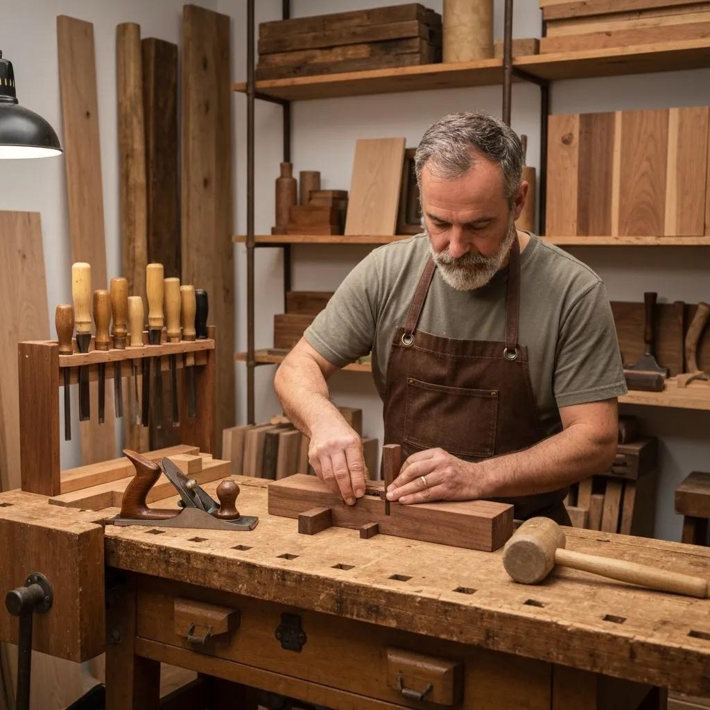 Artisan carefully working with Chocolate Wood in an eco-friendly workshop