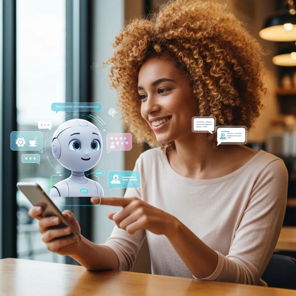 A customer interacting with a virtual assistant, illustrating AI's impact on engagement A customer interacting with a virtual assistant, illustrating AI's impact on engagement
