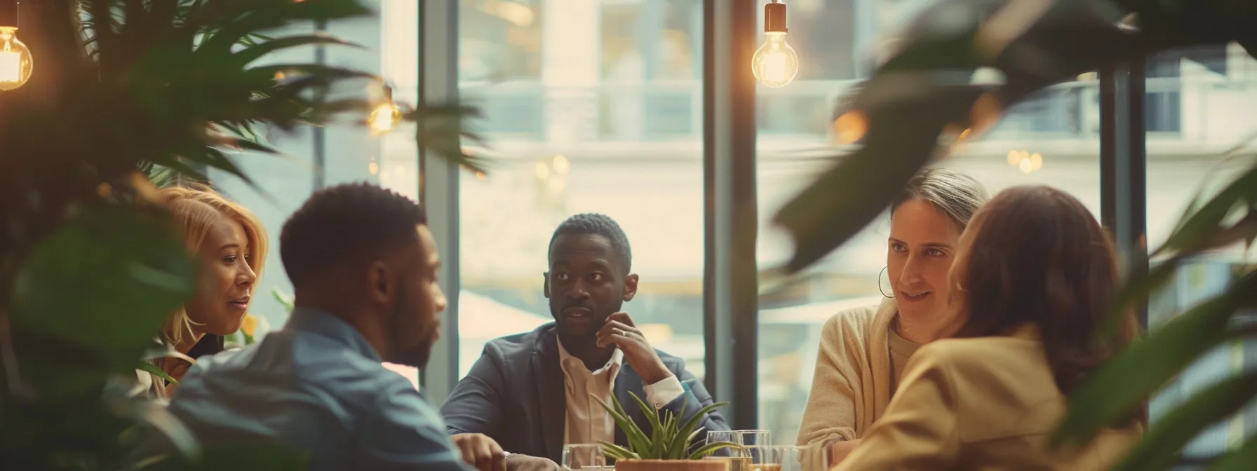 a group of coworkers engaged in a team-building exercise, sharing ideas and working together towards a common goal.