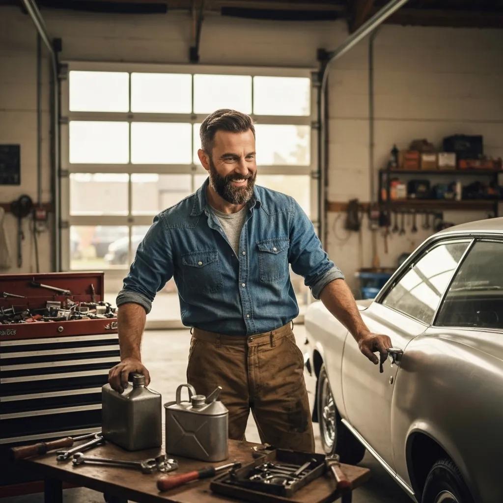 Friendly mechanic in Birmingham working on a car, highlighting expert vehicle maintenance and local service