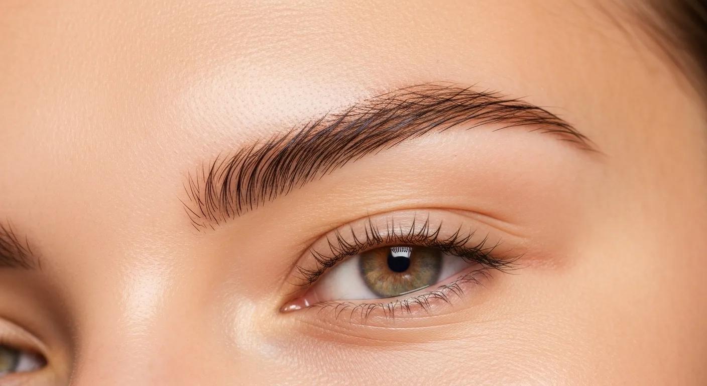 Close-up of perfectly shaped eyebrows highlighting the benefits of hair threading over other methods
