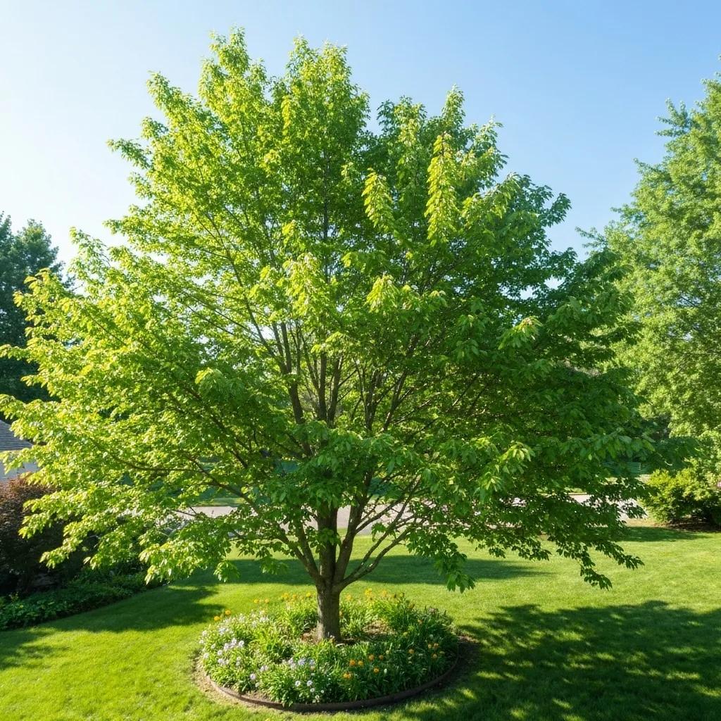 A healthy tree with vibrant foliage, illustrating the positive effects of tree trimming on growth and vitality A healthy tree with vibrant foliage, illustrating the positive effects of tree trimming on growth and vitality