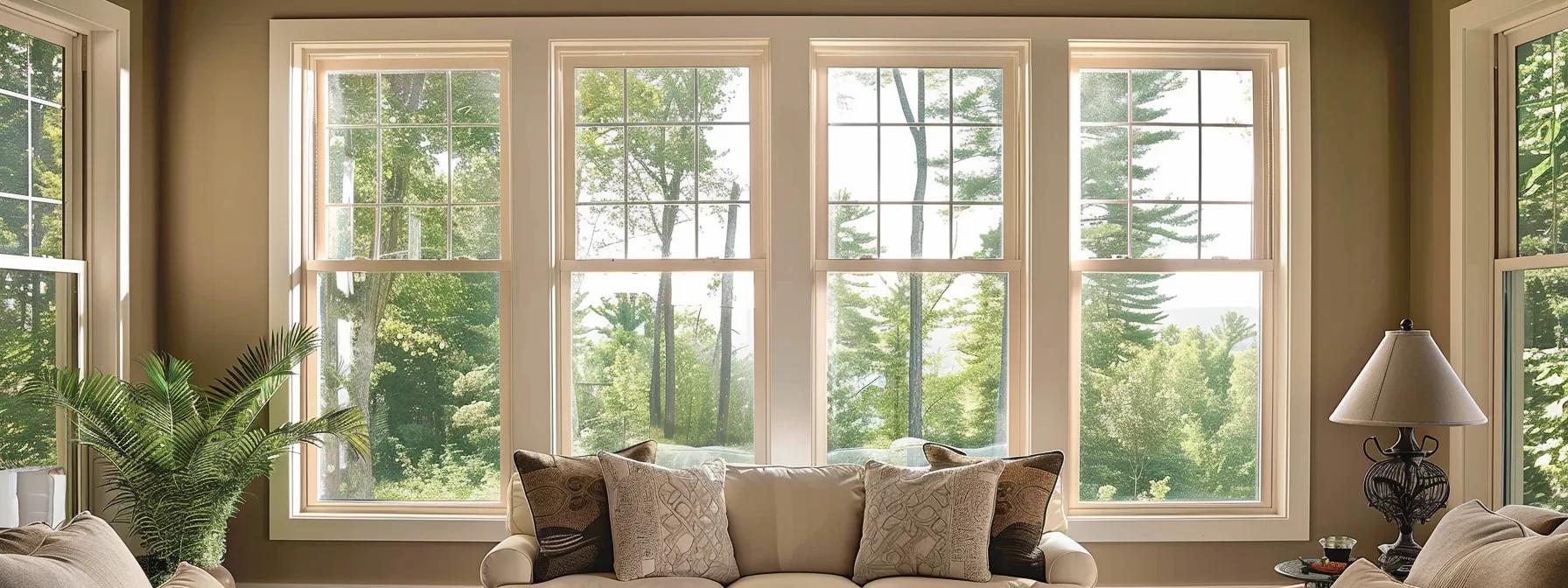 well crafted and designed double hung windows inside a home in north georgio, picture taken to show craftmanship