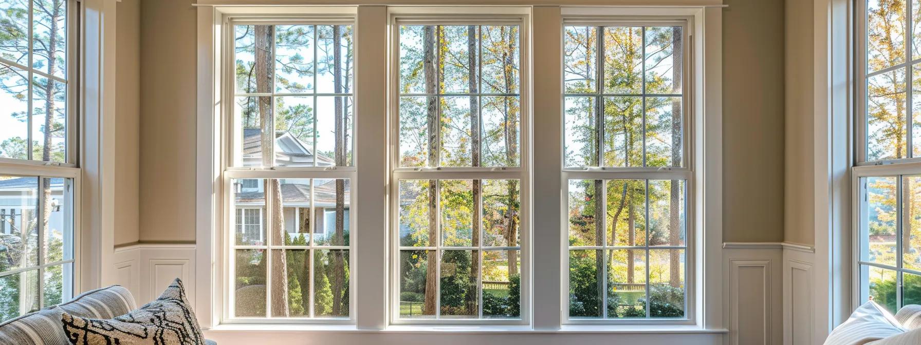 well crafted and designed double hung windows inside a home in north georgio, picture taken to show craftmanship well crafted and designed double hung windows inside a home in north georgio, picture taken to show craftmanship