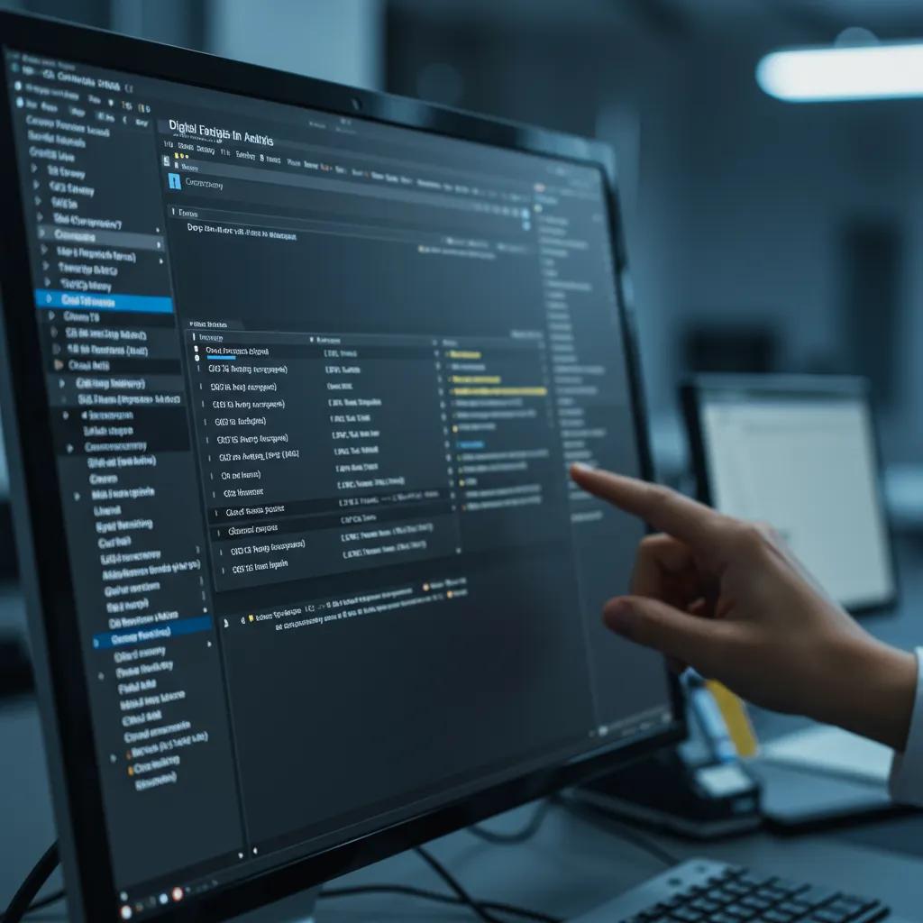 Digital forensic analysis in progress, highlighting advanced investigative technology
