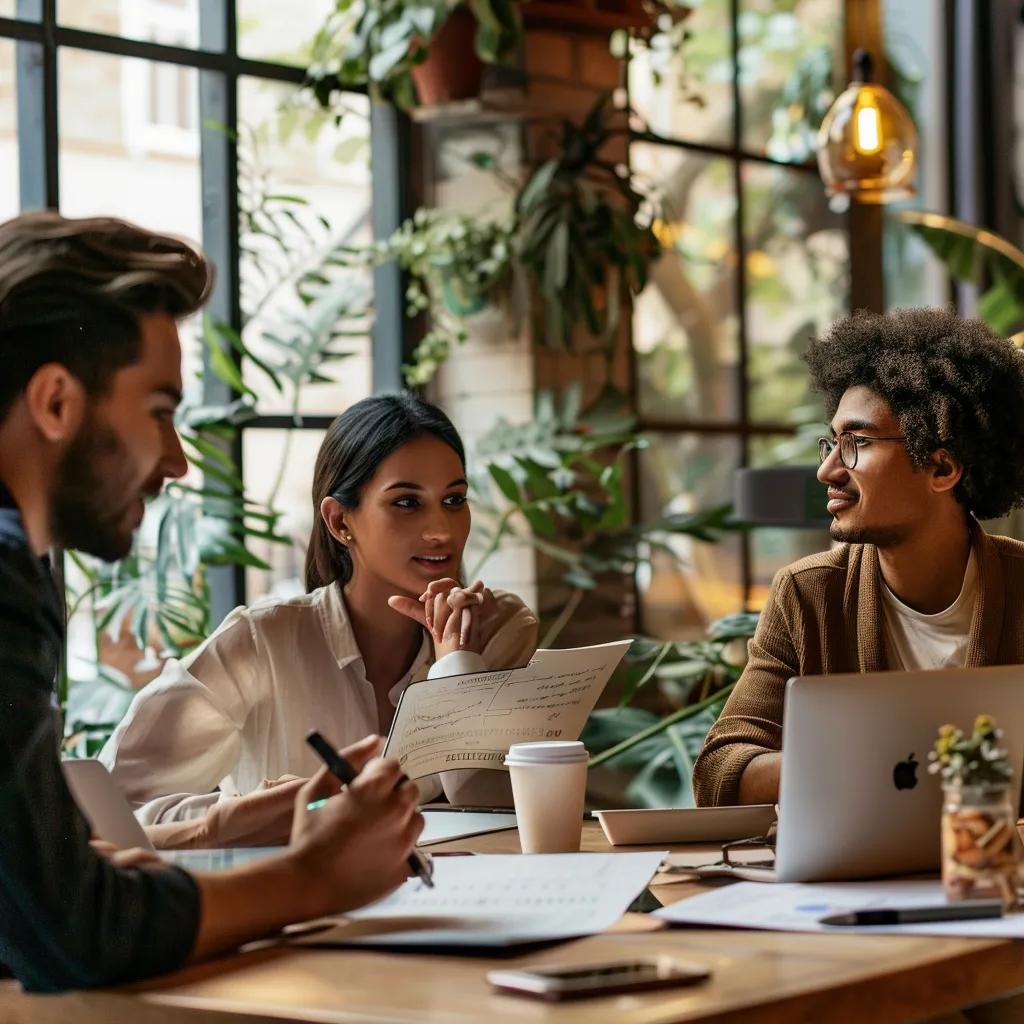 Entrepreneurs collaborating in a modern office, emphasizing business formation and tax efficiency