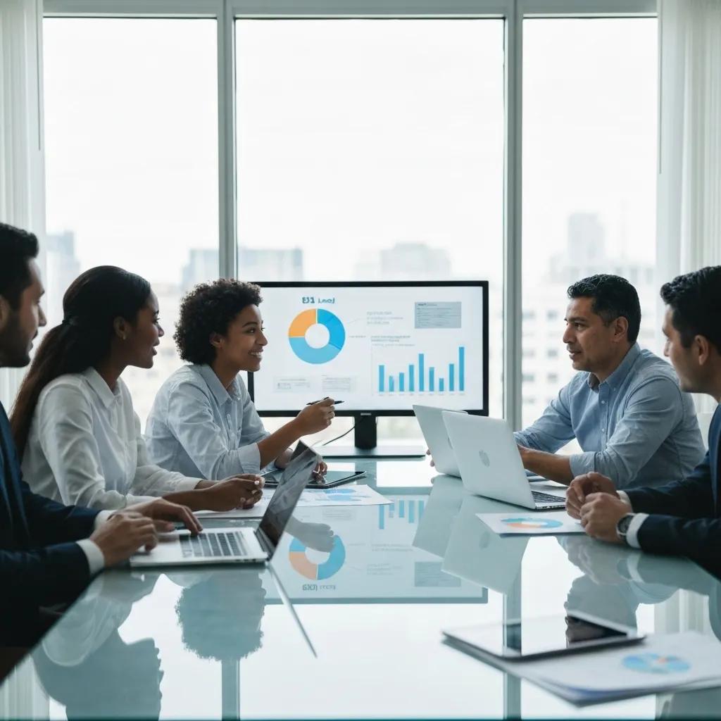 A dynamic team of professionals strategizing for lead generation in a modern, collaborative workspace A dynamic team of professionals strategizing for lead generation in a modern, collaborative workspace