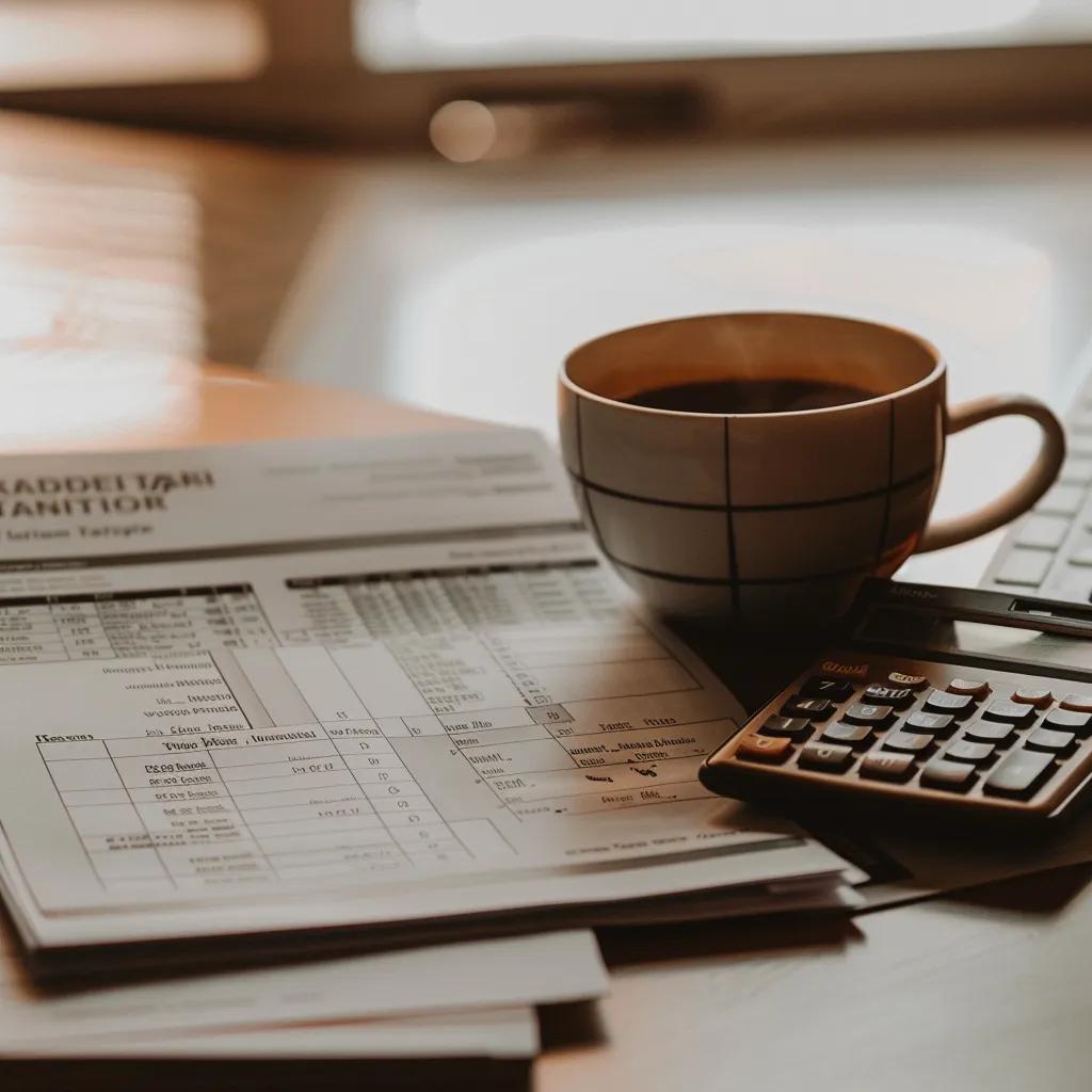 Desk with tax documents and a calculator, highlighting the essential tax obligations for startups