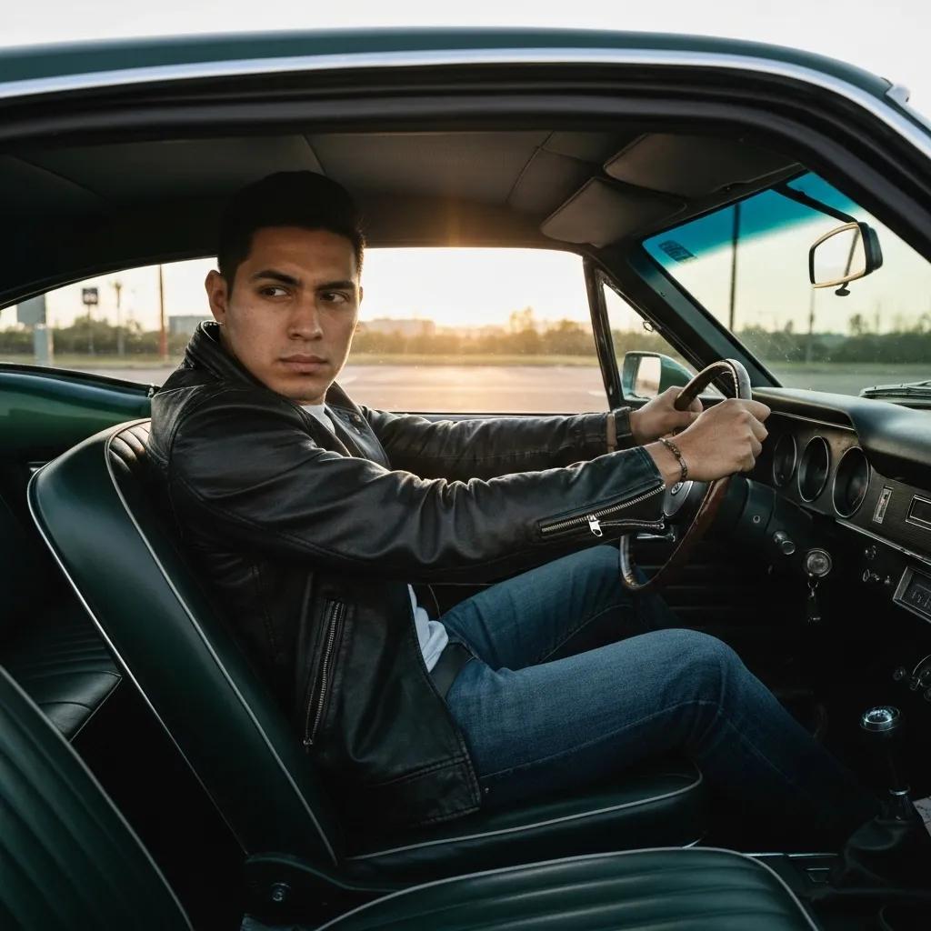 A driving instructor guiding a student on safe driving techniques within a vehicle