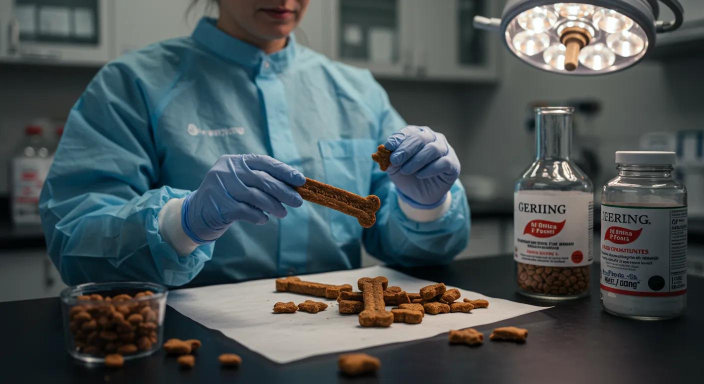 a professionally designed laboratory setting showcases a vet technician examining hypoallergenic dog treats, with clear ingredient labels prominently displayed, emphasizing the commitment to safety and quality control in pet food manufacturing. a professionally designed laboratory setting showcases a vet technician examining hypoallergenic dog treats, with clear ingredient labels prominently displayed, emphasizing the commitment to safety and quality control in pet food manufacturing.