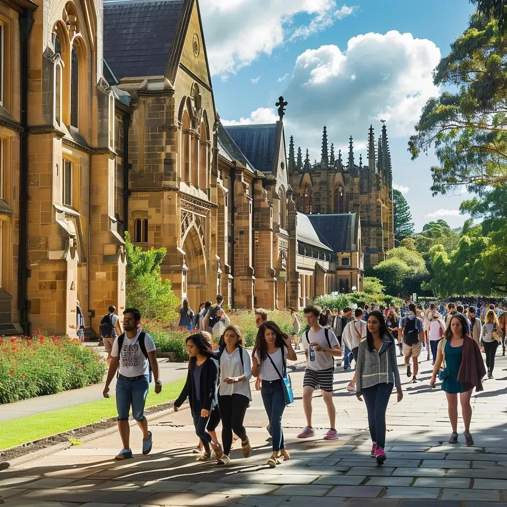 Students on a university campus, highlighting the global recognition of the IB Diploma Programme by universities Students on a university campus, highlighting the global recognition of the IB Diploma Programme by universities