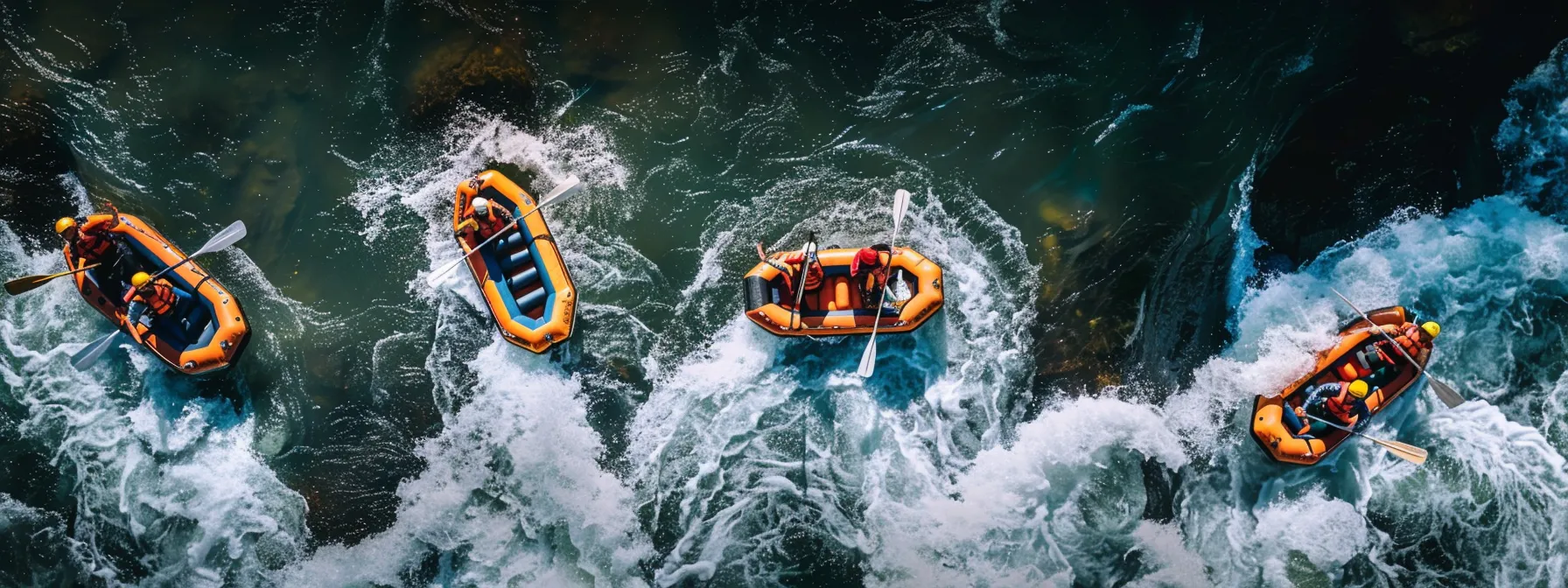 a group of rafters navigating through thrilling class iii and iv rapids on the vibrant, wildlife-filled ocoee river in spring.