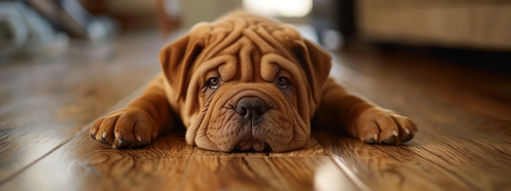 a playful shar pei puppy confidently explores a variety of diverse environments and interactions, thriving in socialization.