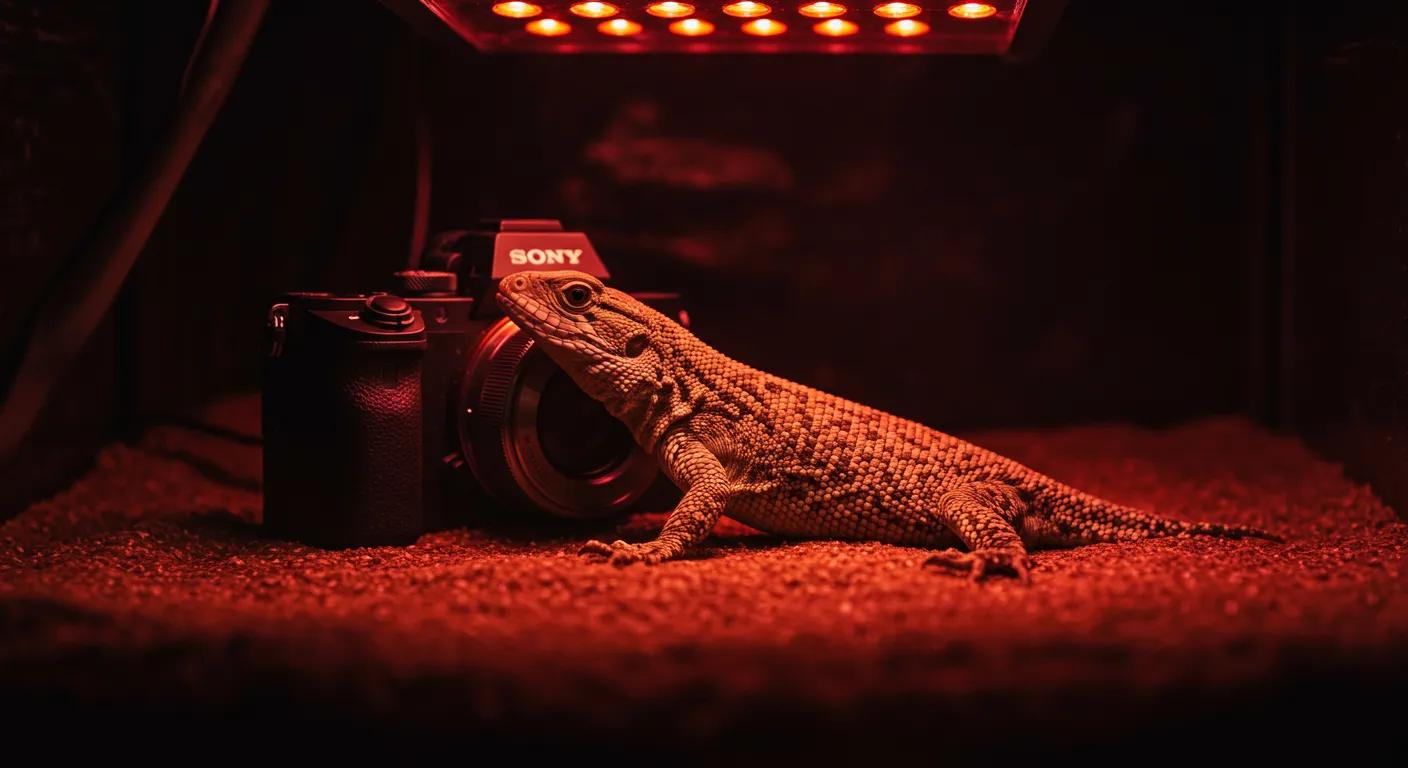 a vibrant reptile basking under a specialized uvb light in a modern terrarium setup, emphasizing the importance of artificial sunlight for optimal health and metabolism. a vibrant reptile basking under a specialized uvb light in a modern terrarium setup, emphasizing the importance of artificial sunlight for optimal health and metabolism.