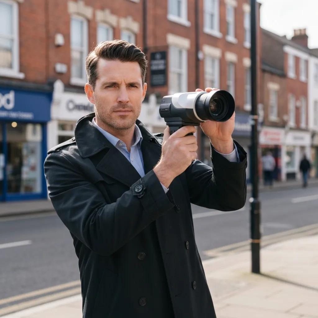 Professional private investigator in Bradford demonstrating expertise in an urban setting