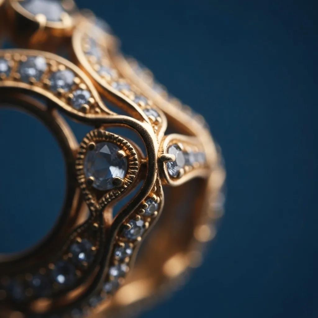 A close-up view of a beautifully restored gold-plated piece of jewellery, showcasing its enhanced shine and intricate details.
