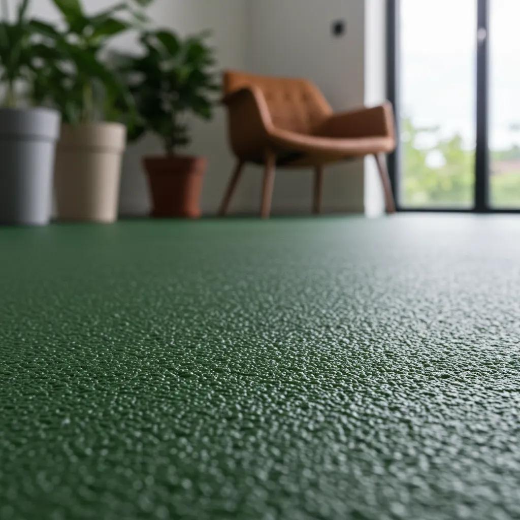 Eco-friendly 3D printed flooring made from sustainable materials in a natural setting
