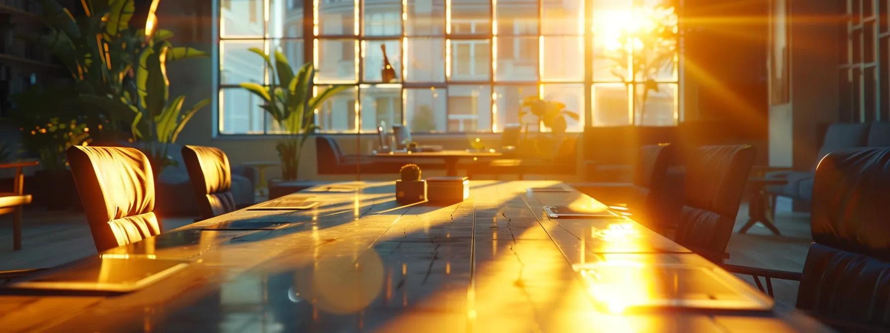 une salle de conférence élégamment aménagée, dotée de technologies de pointe, où des professionnels échangent des idées autour d'une table moderne et lumineuse, illustrant ainsi le succès et le professionnalisme d'un événement d'entreprise. une salle de conférence élégamment aménagée, dotée de technologies de pointe, où des professionnels échangent des idées autour d'une table moderne et lumineuse, illustrant ainsi le succès et le professionnalisme d'un événement d'entreprise.