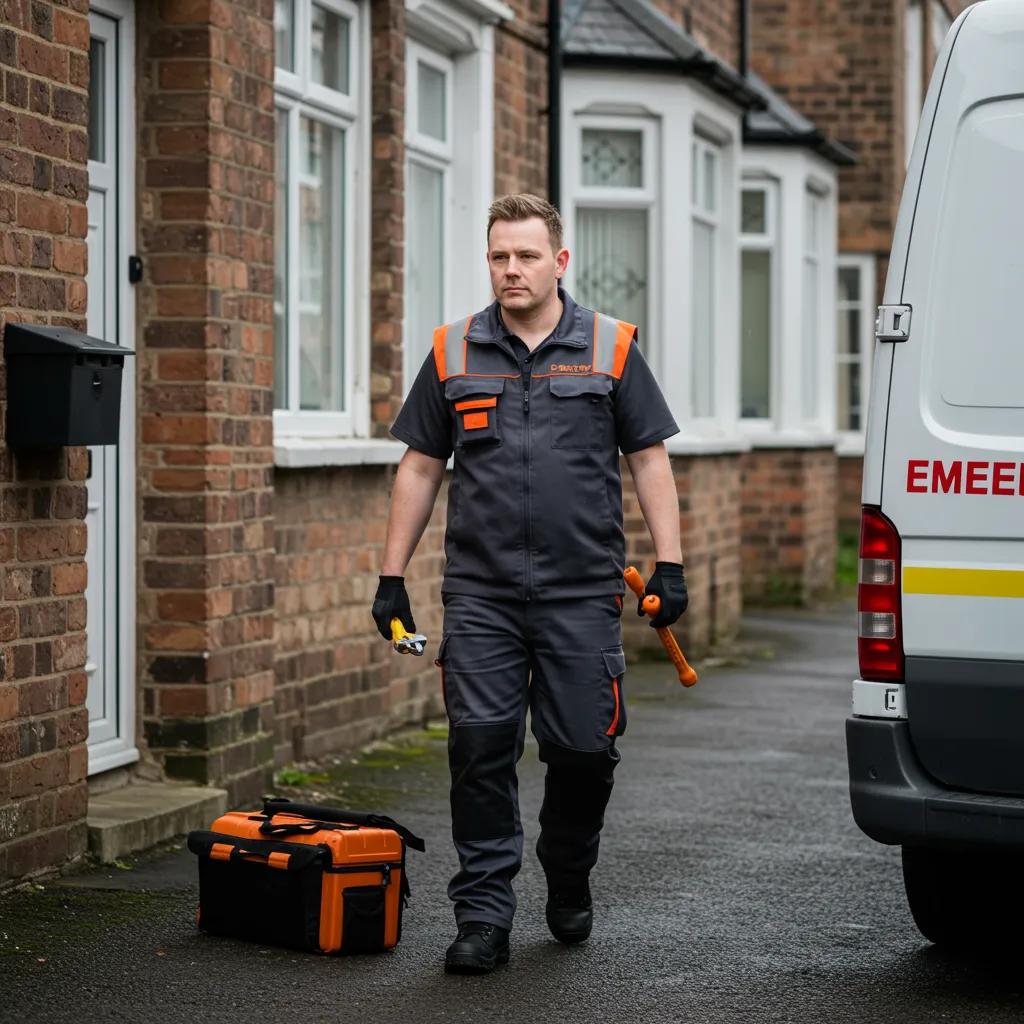 A dedicated heating engineer arriving promptly at a Glasgow home to address an urgent boiler issue.