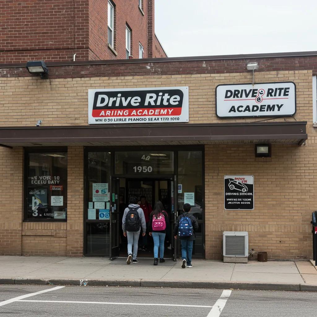 The exterior of a Drive Rite Academy branch in New York, highlighting the accessibility of our in-person driving classes