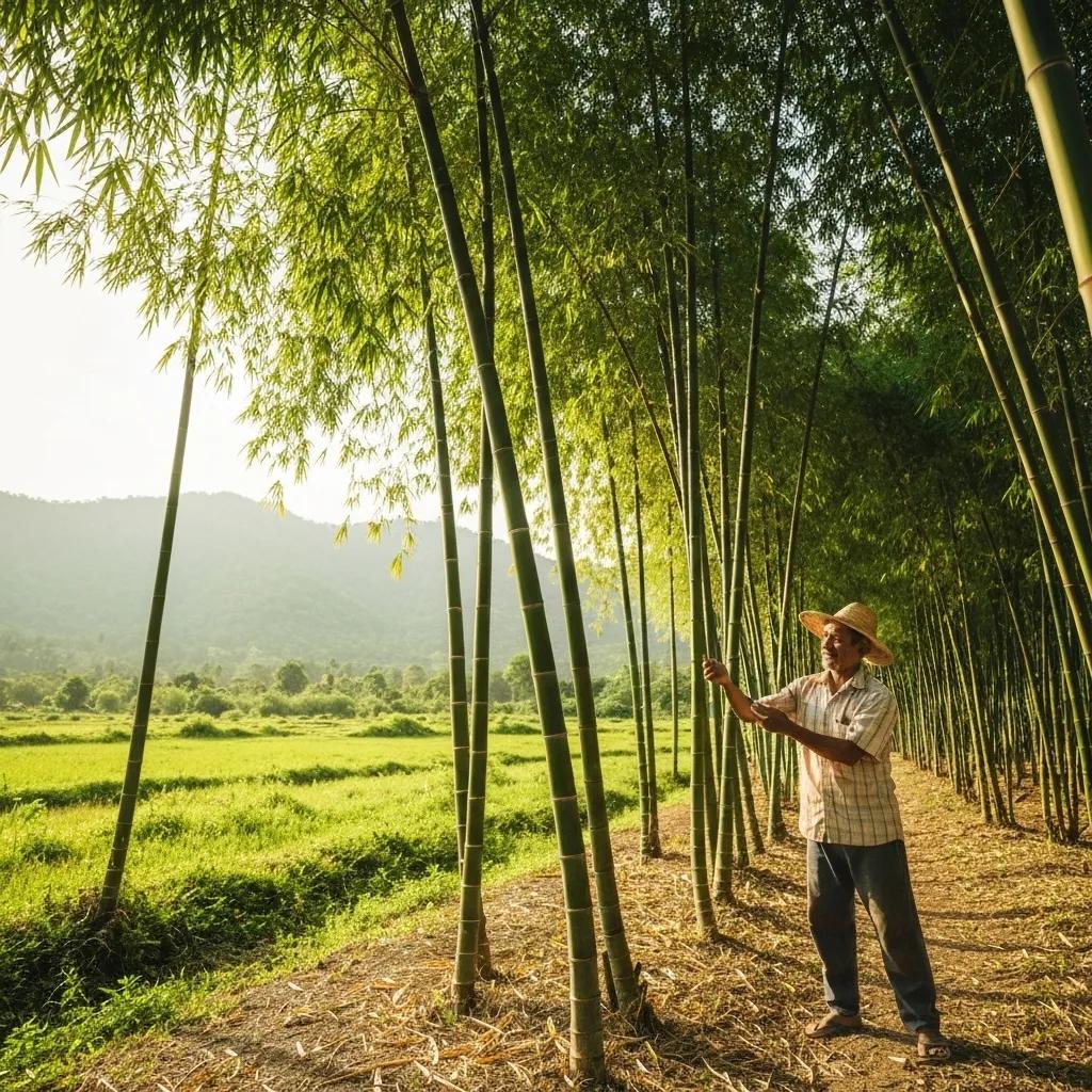 Bamboo plantation illustrating sustainable sourcing practices, highlighting Adorearth's commitment to eco-friendly materials