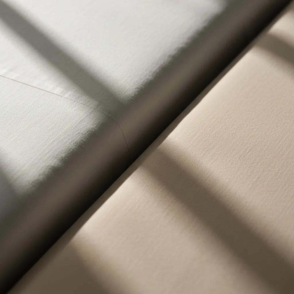 Close-up comparison of Adorearth bamboo sheet with sateen weave and generic bamboo sheet, highlighting texture differences