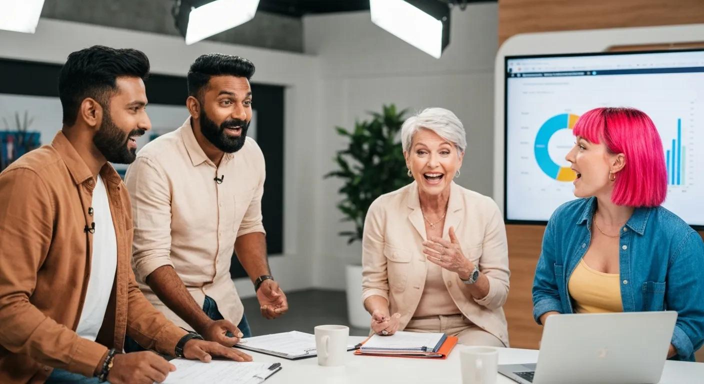 PR agency team collaborating on TV media strategies