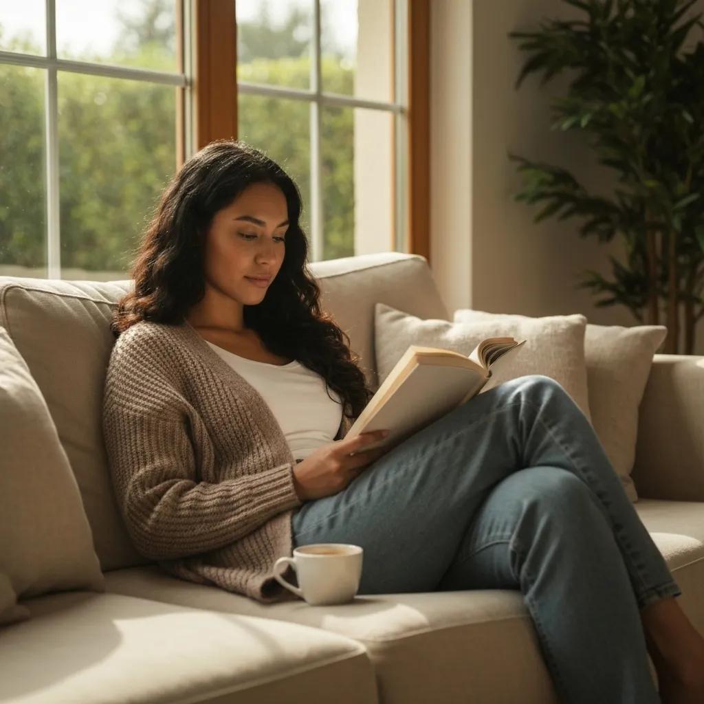 A busy mom efficiently managing her schedule on a digital planner at her kitchen table, with a coffee and family calendar nearby.