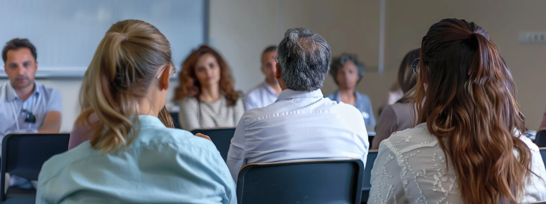 a group of people participating in a seminar on wellness and disease prevention.