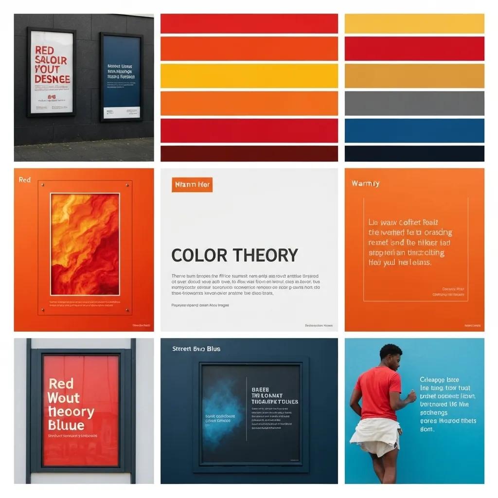 A vibrant collage of color swatches demonstrating the psychological impact of color theory in wild posting design