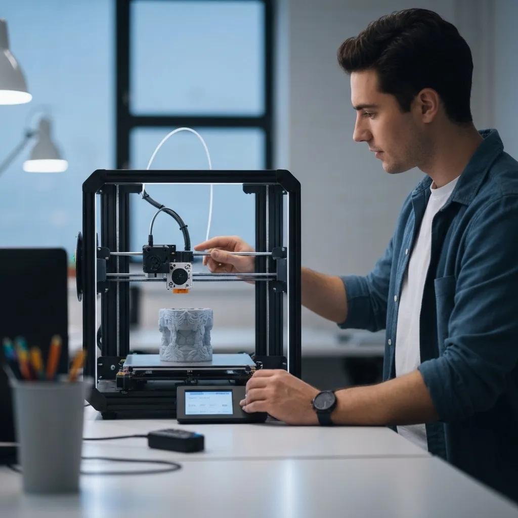 Személy izopropil-alkohollal tisztítja egy 3D nyomtató nyomtatólemezét, hogy hangsúlyozza a tapadás előkészítésének fontosságát