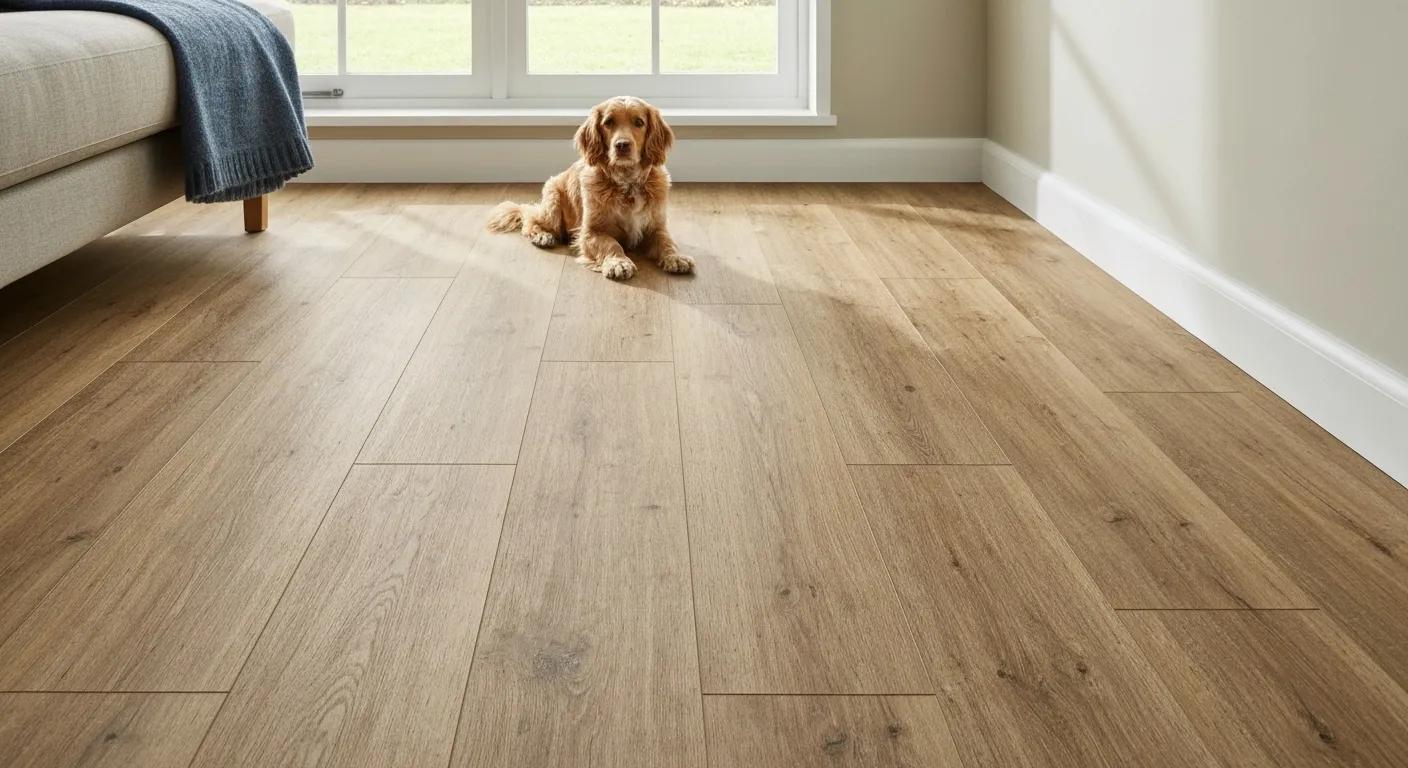 Durable and pet-friendly flooring in a rental home, perfect for furry companions