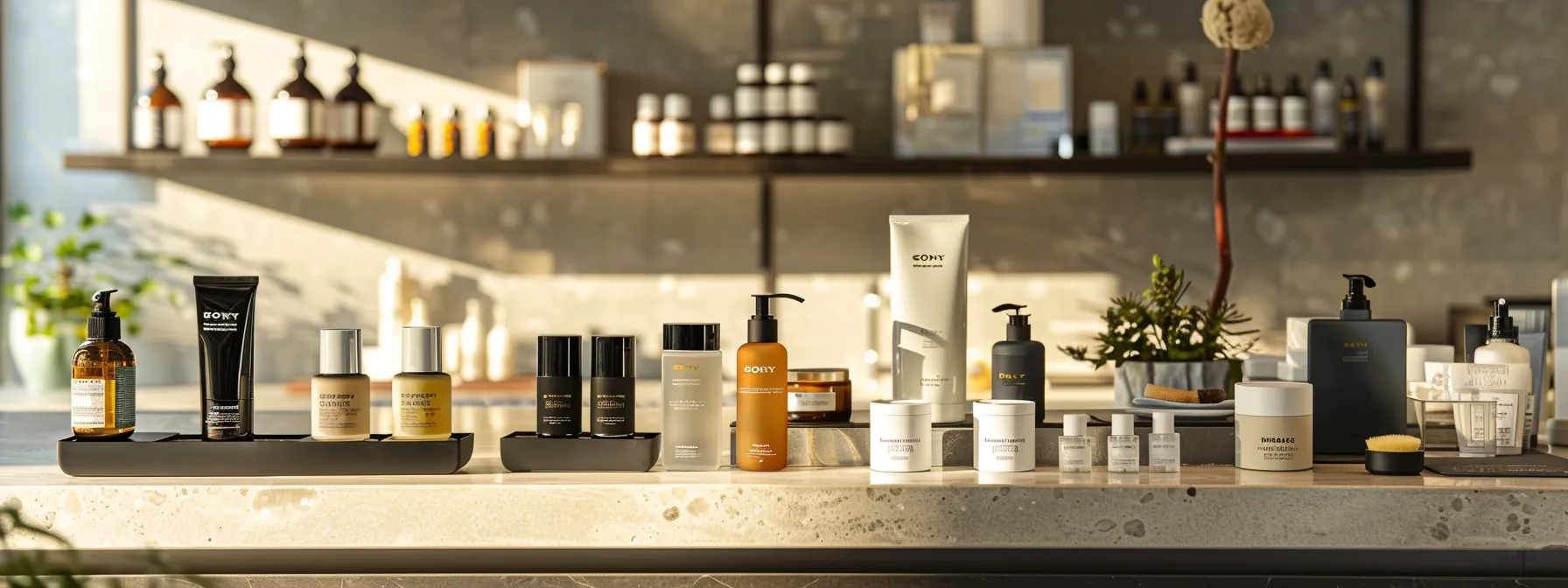 a variety of thca products displayed on a modern countertop.